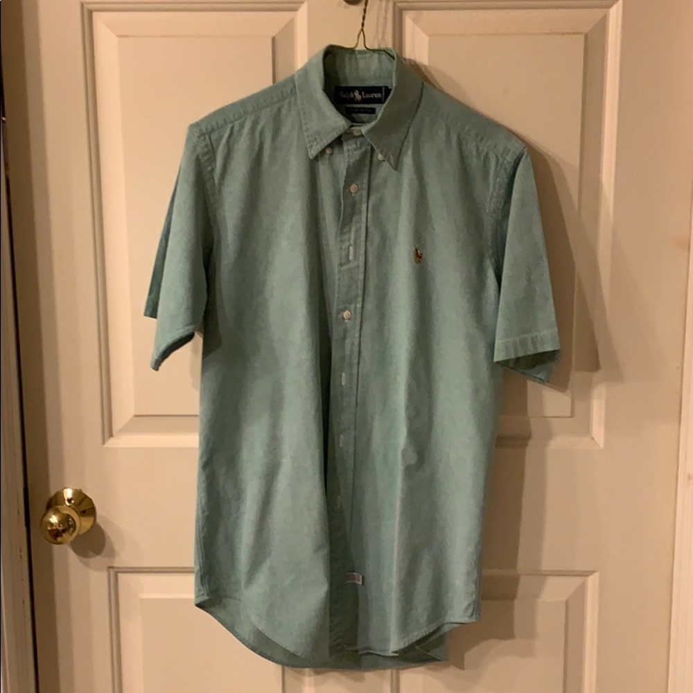 Men’s green Short sleeve dress shirt